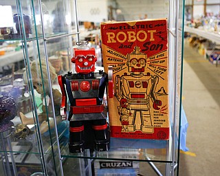 A robot is among the many items that will be for sale in the antique room at the Angels for Animals garage sale that will be taking place Friday through Sunday at the Canfield Fairgrounds. EMILY MATTHEWS | THE VINDICATOR