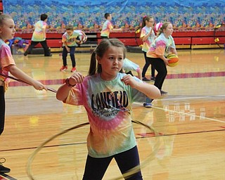 Neighbors | Abby Slanker.A third-grade C.H. Campbell Elementary School student showed off her hula hooping skills at the school’s annual Third Grade Physical Education Program in the high school gymnasium on March 6.
