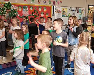 Neighbors | Submitted.Students in Joye Bucci's preschool class at Poland Union Elementary School danced to Irish music while celebrating St. Patrick's Day.