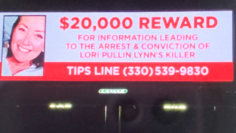 The family of Loraine Lynn, the woman who was found dead in her mother’s pond in August 2017, is offering a $20,000 reward for information leading to the arrest and conviction of her killer. The family arranged to have six billboards in Youngstown with the reward information and the phone number of the Liberty Township Police Department’s tips line.