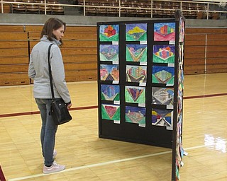 Neighbors | Jessica Harker.Community members gathered at the gynasium at Boardman Glenwood Junior High School April 5 for the second annual STEAM night where students are work and technology class projects were on display.