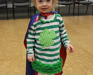 Neighbors | Abby Slanker.Conley McAtee got into the St. Patrick’s Day spirit to attend the Gotta Move Story Time at the Canfield library on March 13.