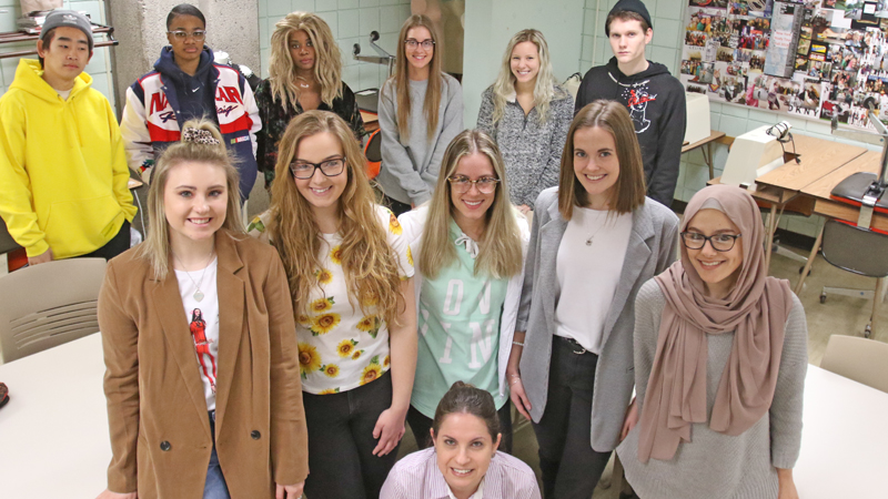 Students in the Youngstown State Universioty fashion merchandising program will host the annual EverBODY event Wednesday. Teacher Jennifer Frank, front center, says the show is about raising awareness and having a positive body image.