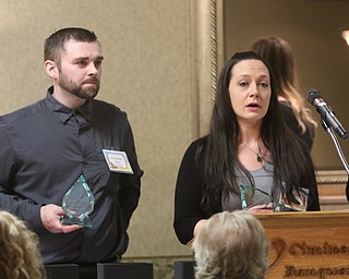  ROBERT K.YOSAY  | THE VINDICATOR..Trumbull Children Services Rising up - Moving On to honor those who have overcome problems in their life or stepped up to help children.at  CimineroÕs Banquet Hall in Niles..winners Stephanie Yash and Christopher Cates