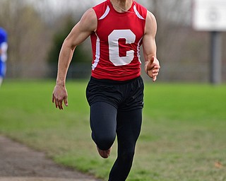 COLUMBIANA, OHIO - APRIL 16, 2019: Columbiana's Joey Bable competes during the boys long jump, Tuesday afternoon at Columbiana High School. DAVID DERMER | THE VINDICATOR