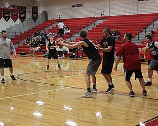 Neighbors | Abby Slanker.Canfield High School staff members and senior students participated in the students versus staff basketball game, which served as Luke Pallante’s and Svetha Nallapaneni’s National Honor Society  service project on March 21.