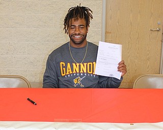 Neighbors | Abby Slanker.Canfield High School senior football player Mehlyn Clinkscale signed his letter of intent to continue his academic and football career at Gannon University on March 29.