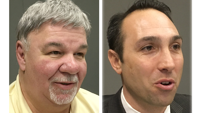 Jimmy DePasquale, left, is challenging incumbent Steve Mientkiewicz to become Niles mayor in the May 7 primary election.