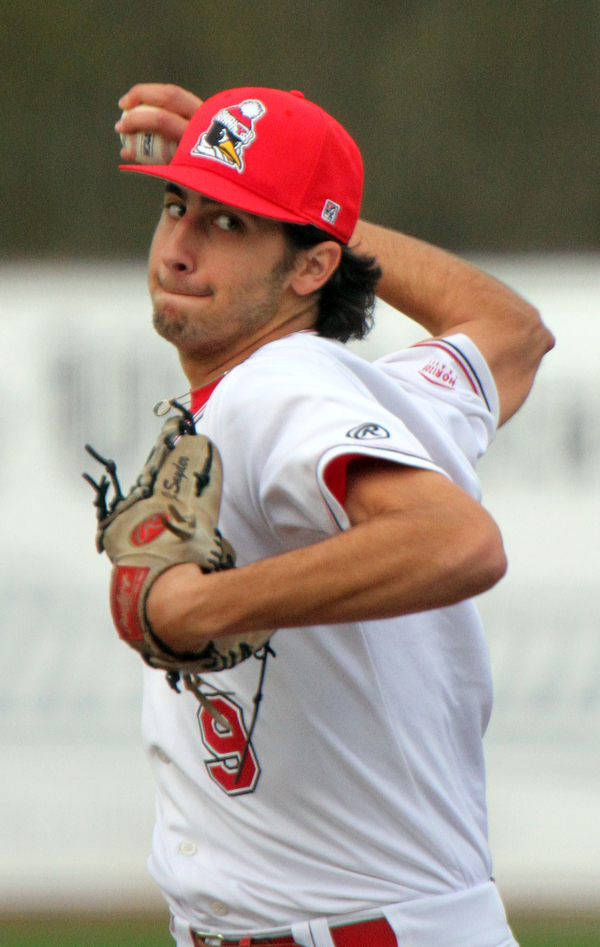William D. Lewis the vindicator  YSU starting pitcher Jon Snyder(9) delivers during 4-23-19 game with OU.