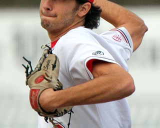 William D. Lewis the vindicator  YSU starting pitcher Jon Snyder(9) delivers during 4-23-19 game with OU.