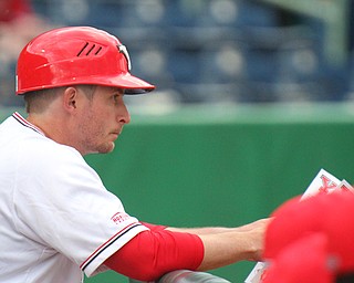 William D. Lewis the vindicator  YSU coach Dan Bertolini during 4-23-19 game with OU.