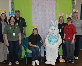 Neighbors | Abby Slanker.Mill Creek MetroParks volunteers and staff members gathered around the Easter Bunny at the annual Breakfast with the Easter Bunny on April 13.