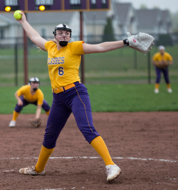 Champion's Allison Smith pitches the ball during their game against Crestview at Champion High School on Thursday. Champion won 10-0 with a mercy rule in the fifth inning. EMILY MATTHEWS | THE VINDICATOR