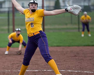 Champion's Allison Smith pitches the ball during their game against Crestview at Champion High School on Thursday. Champion won 10-0 with a mercy rule in the fifth inning. EMILY MATTHEWS | THE VINDICATOR