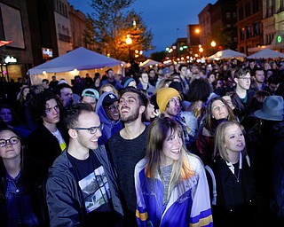 The crowd watches and listens to Spirit of the Bear perform at Penpro Main Stage during Federal Frezny on Saturday night. EMILY MATTHEWS | THE VINDICATOR