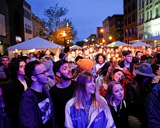 The crowd watches and listens to Spirit of the Bear perform at Penpro Main Stage during Federal Frezny on Saturday night. EMILY MATTHEWS | THE VINDICATOR