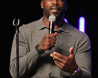 Michael Vick spoke at  the Mens Rally in the Valley on Saturday morning at the Covelli Center in downtown Youngstown.   Dustin Livesay  |  The Vindicator  4/27/19 Covelli Center