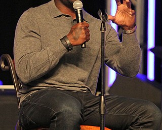 Michael Vick spoke at  the Mens Rally in the Valley on Saturday morning at the Covelli Center in downtown Youngstown.   Dustin Livesay  |  The Vindicator  4/27/19 Covelli Center