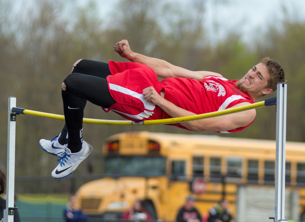 Randy Bower of LaBrae earned a victory in the high jump at the Trumbull County Track and Field Meet on Tuesday..?