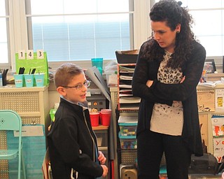 Neighbors | Jessica Harker.Principal for a day Aiden McDonald met with his second grade teacher Erica Donahue April 24.