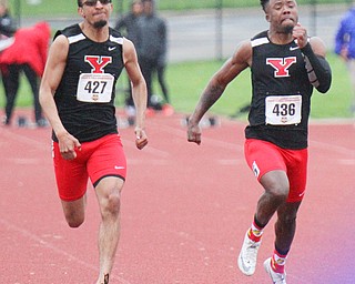 William D. Lewis The vindicator YSU's Josh Beaumont(427) and Jamynk Jackson(436) during 100.