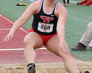 William D. Lewis The Vindicator  YSU's #269 Jessica Stever competes in long jump