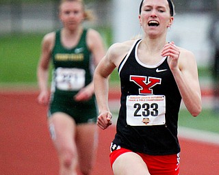 William D. Lewis the vindicator  YSU's #233 Iva Domitrovich heads for the finish of 800.