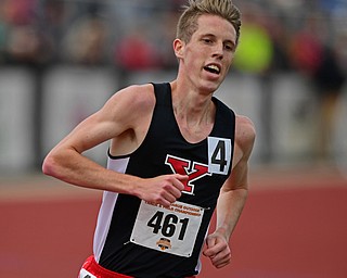 YOUNGSTOWN, OHIO - MAY 5, 2019: Youngstown State's Ryan Sullivan runs during the Men's 5000 meter, Sunday afternoon during the Horizon League Outdoor Track Championship at the Youngstown State Sports Complex. DAVID DERMER | THE VINDICATOR