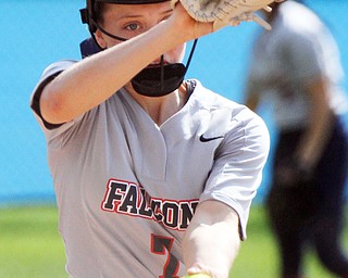 William D. Lewis The VindictorFitch pitcher Lydia Splading(7) delivers during 5-6-19 action with mooney.