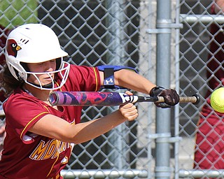 William D. Lewis The Vindictor  Mooney's Lexi Diaz(11 lays down a bunt.Mooney won 8-3 at Fitch 5-6-19..