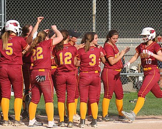 William D. Lewis The Vindictor  Mooney'sAlaina Scavina(10) scores during 7th inning.Mooney won 8-3 at Fitch 5-6-19..