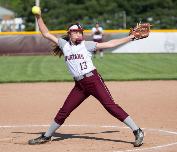 Boardman's Madison Lester pitches during their game against Canfield on Wednesday. Boardman won 6-0. EMILY MATTHEWS | THE VINDICATOR