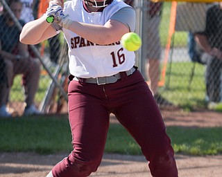 Boardman's Lauren Maughn watches a ball during their game against Canfield on Wednesday. Boardman won 6-0. EMILY MATTHEWS | THE VINDICATOR
