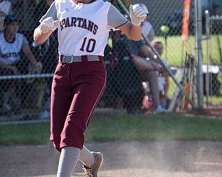 Boardman's Alicia Saxton makes it home during their game against Canfield on Wednesday. Boardman won 6-0. EMILY MATTHEWS | THE VINDICATOR