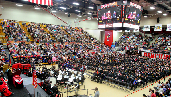 William D. Lewis the Vindicator  YSU pres Jim Ressel speaks during 5-10-19 morning commencement