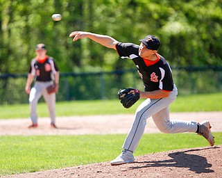 Springfield's Shane Eynon pitches the ball during their game against South Range on Saturday at Springfield High School. Springfield won in the 10th inning 9-8. EMILY MATTHEWS | THE VINDICATOR