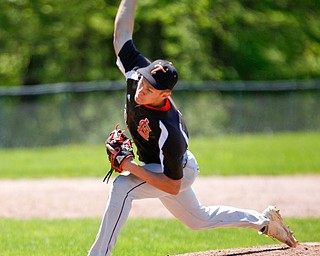 Springfield's Mitch Seymour pitches the ball during their game against South Range on Saturday at Springfield High School. Springfield won in the 10th inning 9-8. EMILY MATTHEWS | THE VINDICATOR