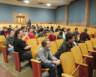 Neighbors | Jessica Harker .Seventh and eighth graders at Boardman Glenwood Junior High School participated in the school's first Cyber Safety presentation March 26.