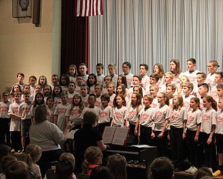 Neighbors | Abby Slanker.Under the direction of Hilltop Elementary School Music Specialist Stephanie Summers, fourth-grade students presented An Evening of Art and Music, which honored the state of Ohio and showcased the students’ artwork on May 9.