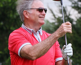 William D. Lewis The vindicator Jim Zarlenga is all smilles after hitting a tee shot at Firestone Farms during GGOV action 5-17-19.