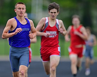 CORTLAND, OHIO - MAY 18, 2019: Lakeview's Ethan Dobler runs during the boys 1600 meter run, Saturday morning during the Division II District Track Meet at Lakeview High School. DAVID DERMER | THE VINDICATOR