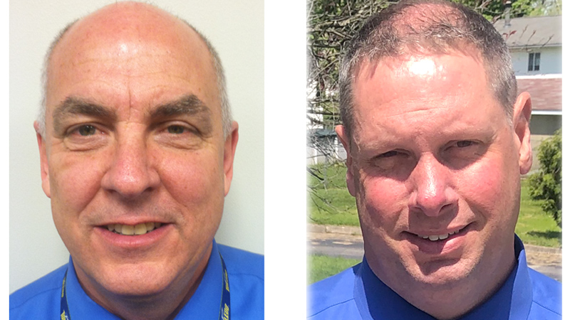 Police Chief James Taafe, left, who has served as head of police since 2011, is retiring. Sgt. Bob Thompson, right, who also served as a school resource officer, will replace him.