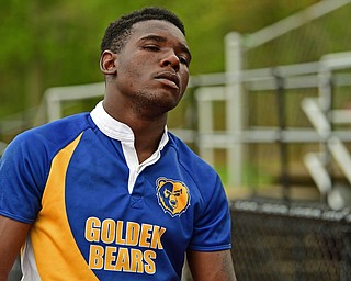 AVON LAKE, OHIO - MAY 19, 2019: Youngstown East's Gilmer James Jr. reacts on the bench after East was defeated by Avon Lake, Sunday afternoon at Avon Lake High School. DAVID DERMER | THE VINDICATOR