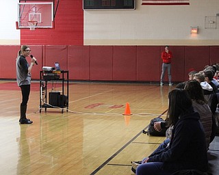 Neighbors | Abby Slanker.Rose Seitz, mother of Freddie Seitz, spoke to Canfield Village Middle School eighth-grade students to deliver her son’s message of how to be kind in your daily life on March 29.