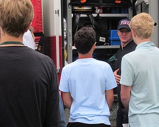 Neighbors | Jessica Harker.Representatives from the Canfield Fire Department attended Canfield Middle School's Career Day May 13.