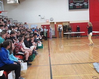 Neighbors | Jessica Harker.Patrice Larie, school counselor, addressed eighth grade students at Canfield Middle School May 13 during the school's annual Career Day.