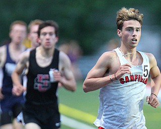 William D. LEwis the Vindicator Canfield's Giovanni Coppoloe in hte 3200 meter run 5-24-19.
