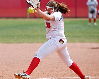 Crestwood's Mikayla Berquist pitches during their game against Poland at Firestone Stadium in Akron on Saturday. EMILY MATTHEWS | THE VINDICATOR