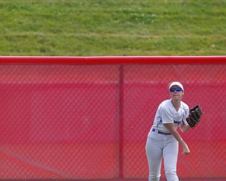 Poland's Rachel Wolfe throws the ball in from the outfield during their Division II regional final game against Crestwood at Firestone Stadium in Akron on Saturday. EMILY MATTHEWS | THE VINDICATOR