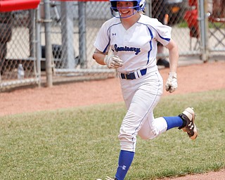 Poland's Ashley Wire runs home after hitting a home run during their Division II regional final game against Crestwood at Firestone Stadium in Akron on Saturday. EMILY MATTHEWS | THE VINDICATOR